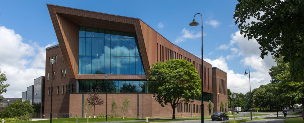 A photo of the outside of the University of Limerick, Library on a sunny day.