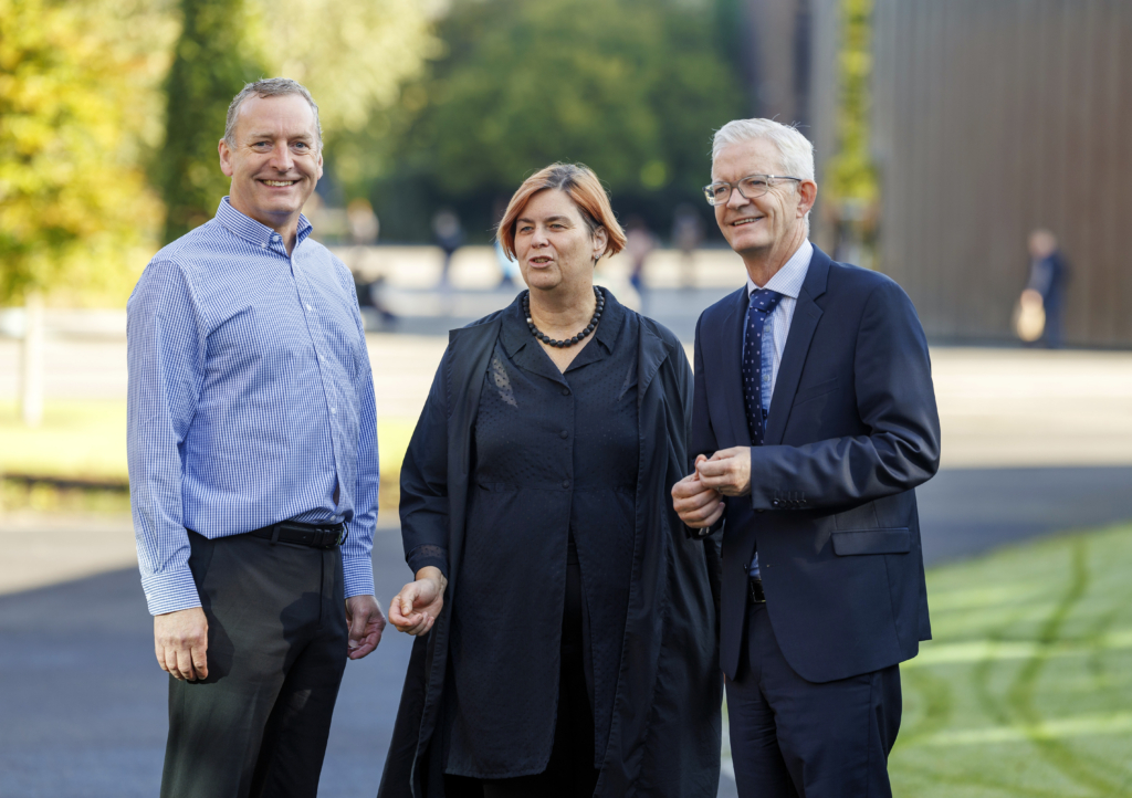 From left to right:  Giles O’Neill Education in Ireland Prof Kerstin Mey, President UL    Joe Healy, Enterprise Ireland Pic Arthur Ellis.